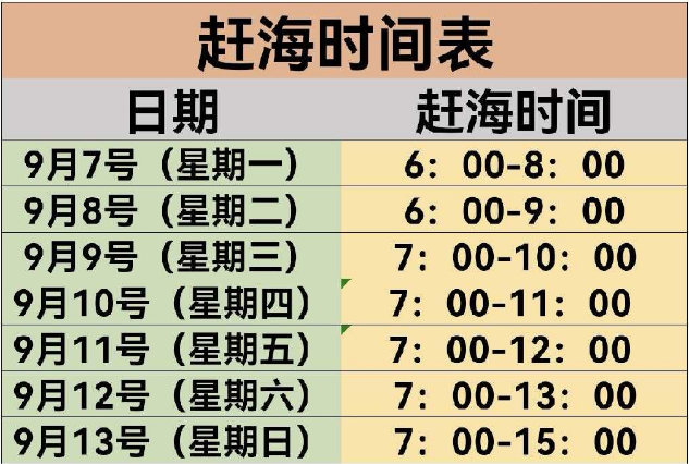 26年9月份沙滩赶海时间表以及收费标准